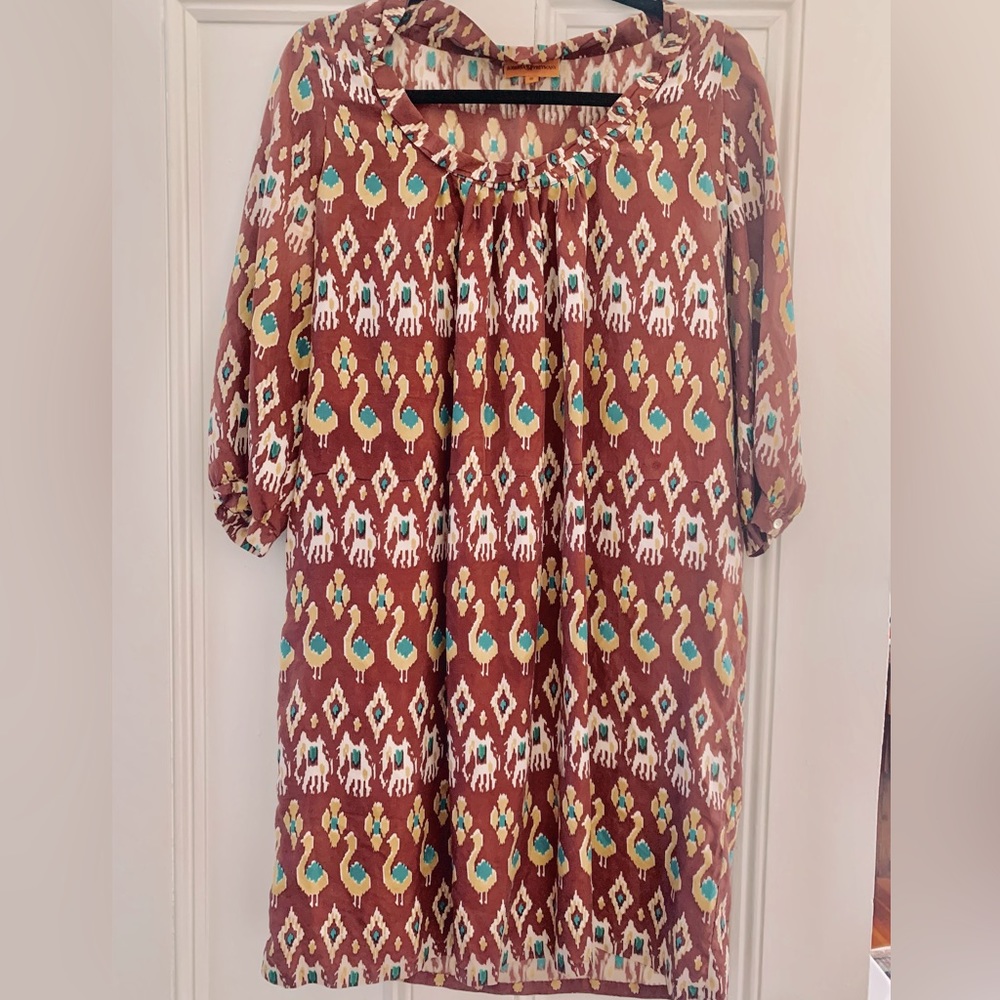 LAST CALL! MAKE OFFER! 
Roberta Freymann Silk Tribal Dress, S